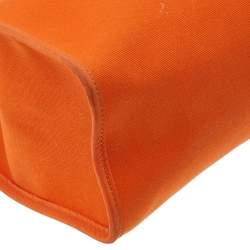 Pre Owned Hermes Brown/Orange Canvas And Leather Herbag Zip PM Bag