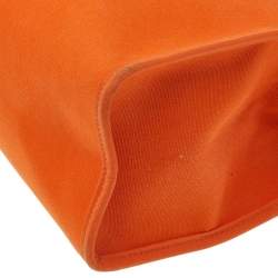 Pre Owned Hermes Brown/Orange Canvas And Leather Herbag Zip PM Bag
