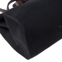 Pre Owned Hermes Black/Cacao Canvas and Leather Herbag Zip 39 Bag