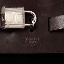 Pre Owned Hermes Black/Cacao Canvas and Leather Herbag Zip 39 Bag