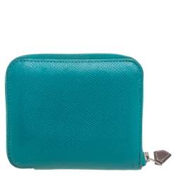 Pre Owned Hermes Menthe Epsom Leather Azap Compact Wallet