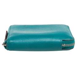 Pre Owned Hermes Menthe Epsom Leather Azap Compact Wallet