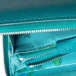 Pre Owned Hermes Menthe Epsom Leather Azap Compact Wallet