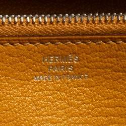 Pre Owned Hermes Saffron Ostrich Classic Kelly Wallet