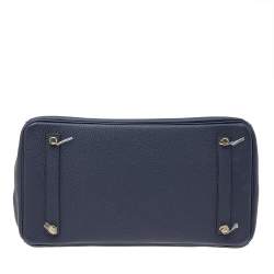 Pre Owned Hermes Blue Nuit Togo Leather Gold Hardware Birkin 35 Bag