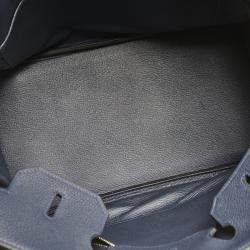 Pre Owned Hermes Blue Nuit Togo Leather Gold Hardware Birkin 35 Bag