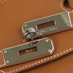 Hermes Brown Swift Leather Palladium Hardware Birkin 30 Bag 