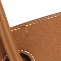 Hermes Brown Swift Leather Palladium Hardware Birkin 30 Bag 