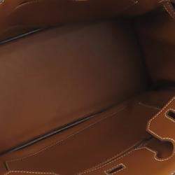Hermes Brown Swift Leather Palladium Hardware Birkin 30 Bag 