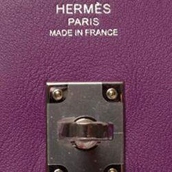 Hermes Purple Swift Leather Palladium Hardware Birkin 25 Bag 