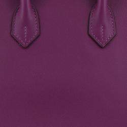 Hermes Purple Swift Leather Palladium Hardware Birkin 25 Bag 
