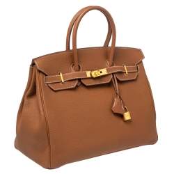 Hermes Gold Togo Leather Gold Finished Birkin 35 Bag