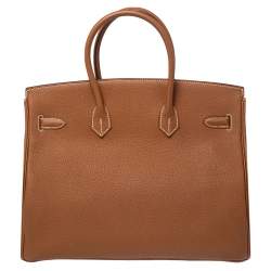 Hermes Gold Togo Leather Gold Finished Birkin 35 Bag