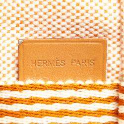 Pre Owned Hermes Brown/Beige Canvas Fabric Fourre Tout PM Tote Bag 