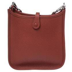 Pre Owned Hermes Brique Clemence Leather Evelyne 16 TPM Bag