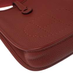 Pre Owned Hermes Brique Clemence Leather Evelyne 16 TPM Bag