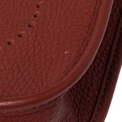 Pre Owned Hermes Brique Clemence Leather Evelyne 16 TPM Bag