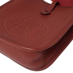 Pre Owned Hermes Brique Clemence Leather Evelyne 16 TPM Bag