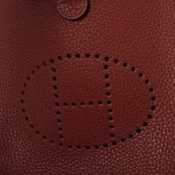 Pre Owned Hermes Brique Clemence Leather Evelyne 16 TPM Bag