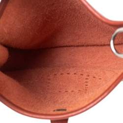 Pre Owned Hermes Brique Clemence Leather Evelyne 16 TPM Bag