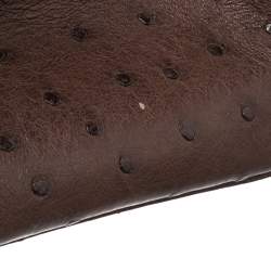 Hermes Chocolate Ostrich Gold Finish Birkin 30 Bag