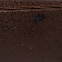 Hermes Chocolate Ostrich Gold Finish Birkin 30 Bag