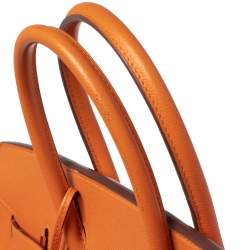 Hermès Orange Epsom Leather Gold Finished Birkin 35 Bag
