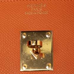 Hermès Orange Epsom Leather Gold Finished Birkin 35 Bag