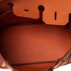 Hermès Orange Epsom Leather Gold Finished Birkin 35 Bag