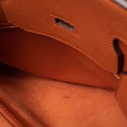 Hermès Orange Epsom Leather Gold Finished Birkin 35 Bag