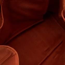 Pre Owned Hermes Orange/Cigare Canvas and Chamonix Leather Valparaiso MM Bag