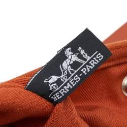 Pre Owned Hermes Orange/Cigare Canvas and Chamonix Leather Valparaiso MM Bag