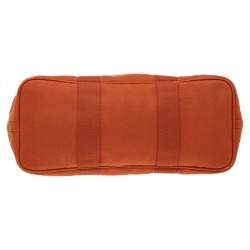 Pre Owned Hermes Orange/Cigare Canvas and Chamonix Leather Valparaiso MM Bag