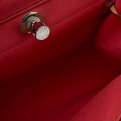 Pre Owned Hermes Bougainvillea/Fauve Canvas and Leather Herbag Zip 39 Bag