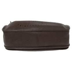 Pre Owned Hermes Cacao Togo Leather Palladium Plated Evelyne III GM Bag