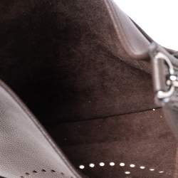 Pre Owned Hermes Cacao Togo Leather Palladium Plated Evelyne III GM Bag