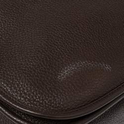 Pre Owned Hermes Cacao Togo Leather Palladium Plated Evelyne III GM Bag