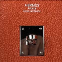 Hermes Terre Battue Togo Leather Palladium Plated Birkin 35 Bag