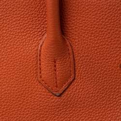 Hermes Terre Battue Togo Leather Palladium Plated Birkin 35 Bag