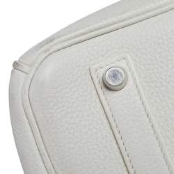 Hermes Blanc Togo Leather Palladium Plated Birkin 35 Bag