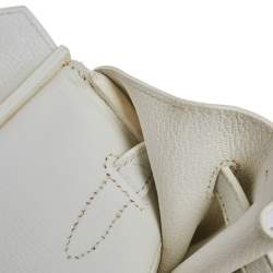 Hermes Blanc Togo Leather Palladium Plated Birkin 35 Bag