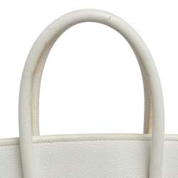 Hermes Blanc Togo Leather Palladium Plated Birkin 35 Bag
