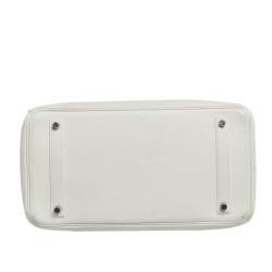 Hermes Blanc Togo Leather Palladium Plated Birkin 35 Bag