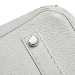 Hermes Blanc Togo Leather Palladium Plated Birkin 35 Bag