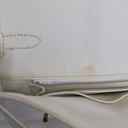 Hermes Blanc Togo Leather Palladium Plated Birkin 35 Bag