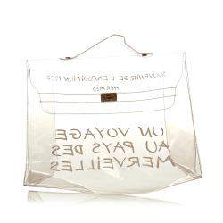 Pre Owned Hermes White Vinyl Kelly Tote Bag