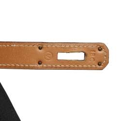 Pre Owned Hermes Black/Natural Ardennes and Chamonix Gold Plated Kelly Sport Bag