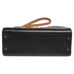 Pre Owned Hermes Black/Natural Ardennes and Chamonix Gold Plated Kelly Sport Bag
