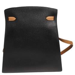 Pre Owned Hermes Black/Natural Ardennes and Chamonix Gold Plated Kelly Sport Bag