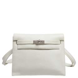 Hermès Kelly Danse II White Evercolor Leather with Gold Hardware